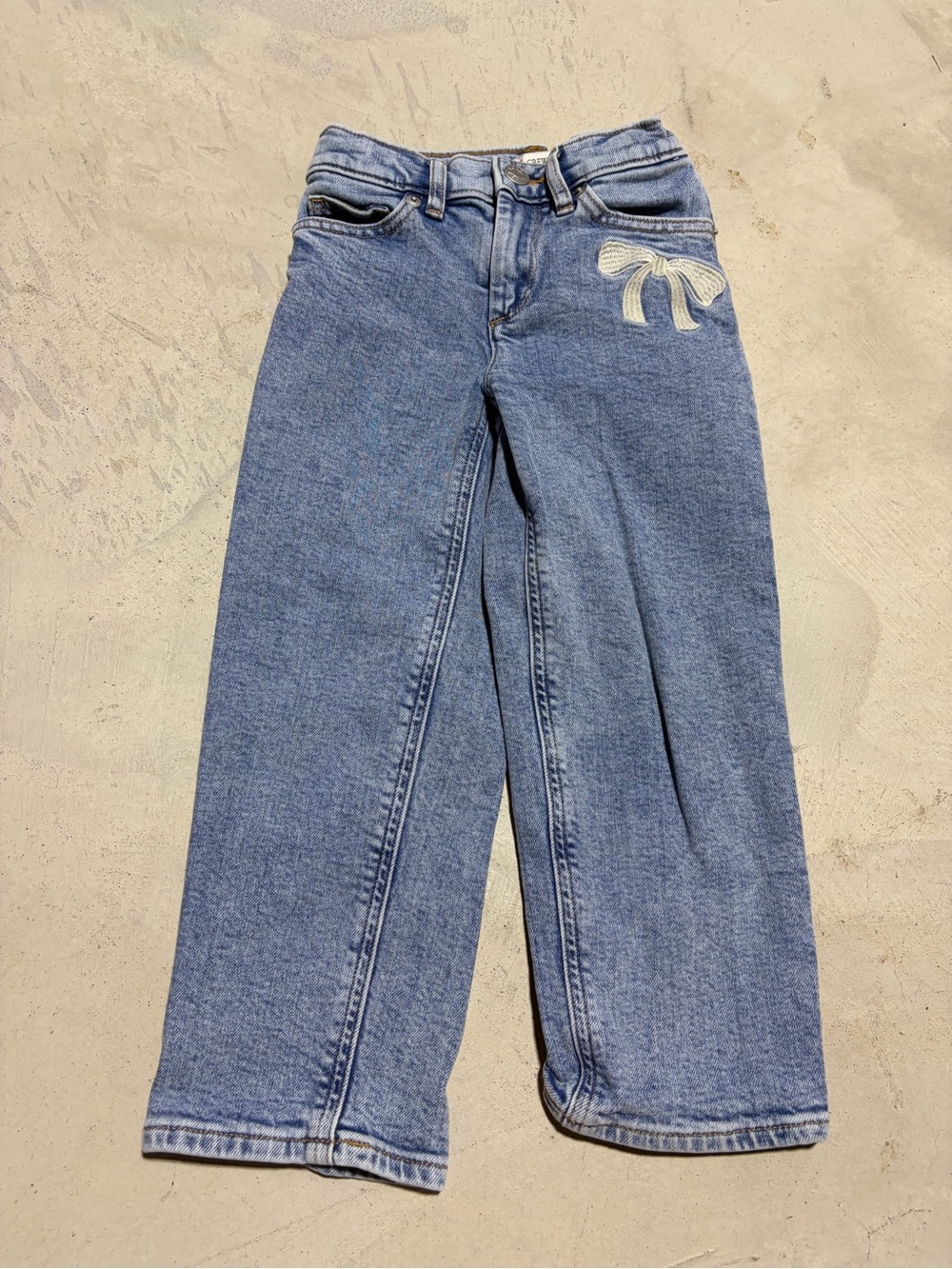 Crewcuts j. Crew kids Girls' Blue Denim Jeans Bow 5